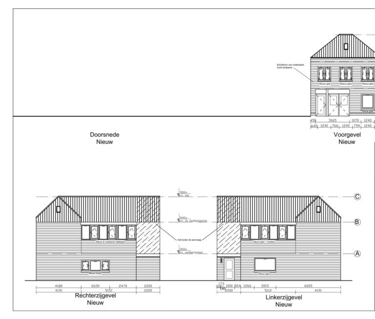 bouwtekening - aanzichten